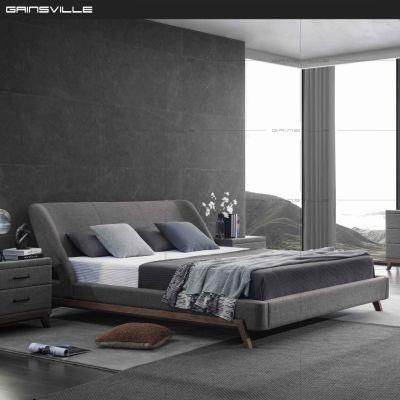 King Size Bed Bedroom Home Furniture Bed Set Fabric Bed with Soft Headrest Gc1713