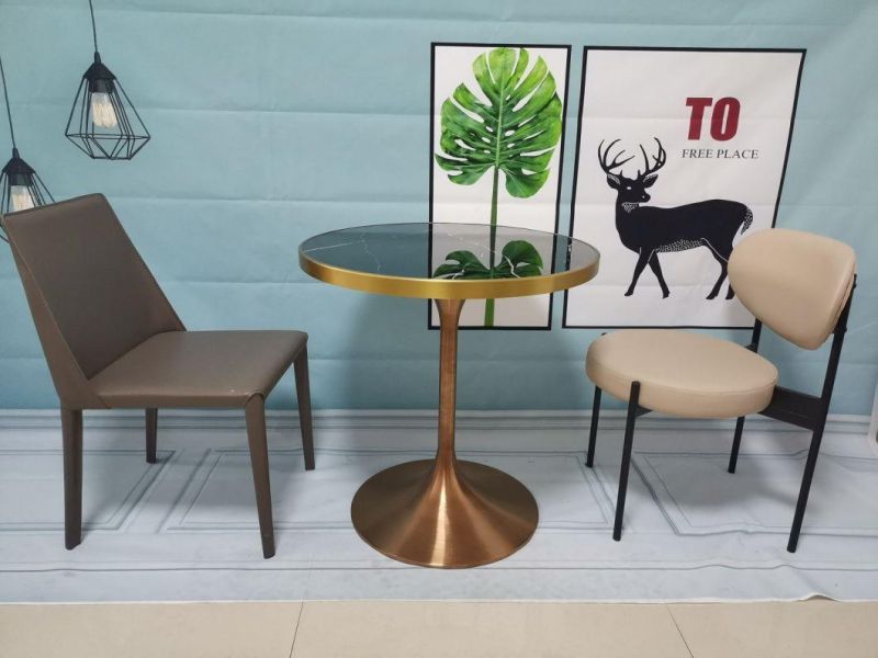 Modern Living Room Furniture Marble Top Fstainless Steel Coffee Table