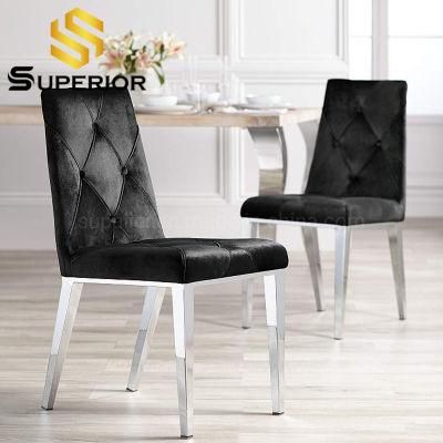 Factory Price Luxury Metal Dining Restaurant Chair of Velvet Upholstered