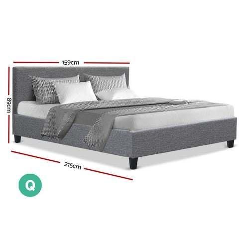 Nova Modern Bedroom Furniture Grey Queen Size Fabric Beds Headboard King Size Bed