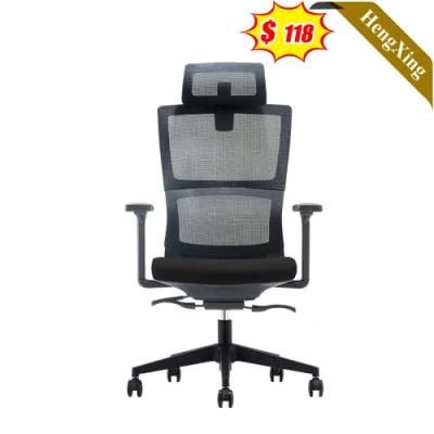 High Back Height Adjustable Metal Legs Black Mesh Chair with Headrest