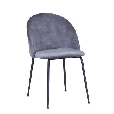 Modern Home Bedroom Living Room Furniture Upholstered Sofa Fabric Cushion Metal Steel Dining Chair