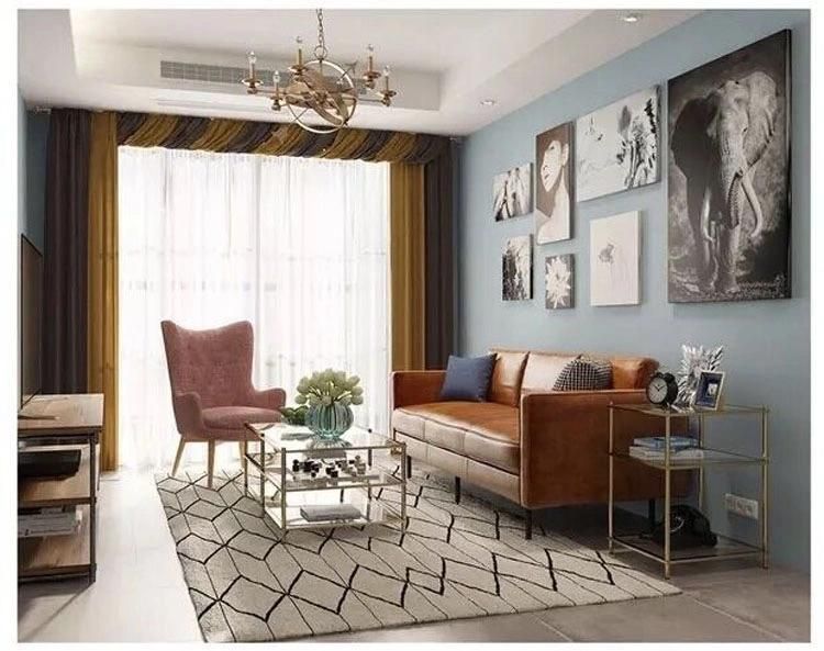 Popular Hot Sell North Europ Style 3 Seats Italian Genenie Leather Living Room Sofa Set