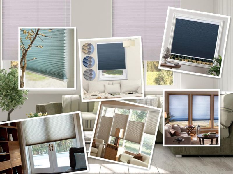 Cellular Honeycomb Blinds White Privacy Light Filtering Single Cell Pleated Shades Cordless Inside & Outside Mount for Windows