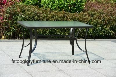 China Factory Modern Outdoor Leisure Furniture Glass Top Table