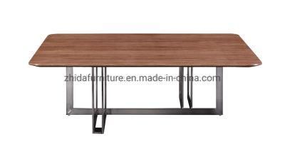 Metal Luxury Furniture Home Coffee Table Modern Wooden Top Coffee Table