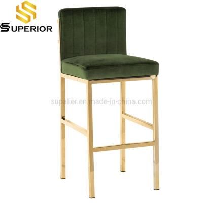 Hotel Furniture Green Velvet Bar Stools for High Tables