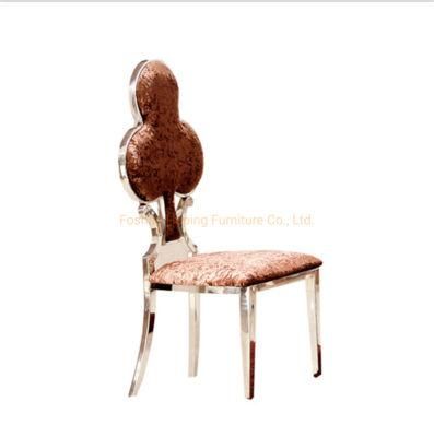 Modern Flower Chair Banquet Wedding Chair Stainless Steel Plum Blossom Back Velvet Dining Chair