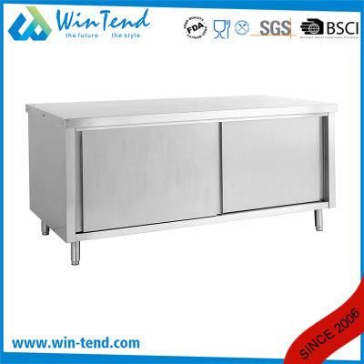 Kitchen Equipment Stainless Steel Enclosed Working Table Worktable with Cabinet