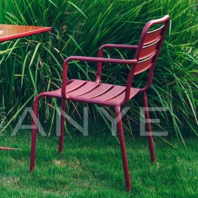 Modern Porch Furniture Steel Stackable Relax Armchair Lounge Coffee Chair Western restaurant Dining Furniture