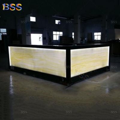 Luxury Fashion LED Light Beautiful Curved Cafe Bar Counter