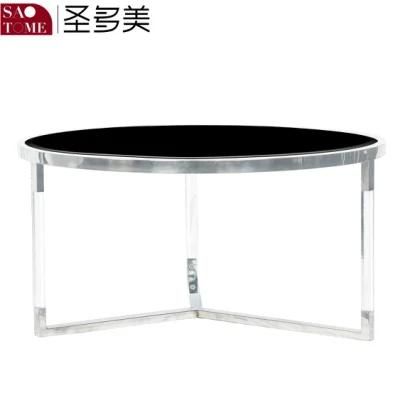Living Room Furniture Simple Black Glass Coffee Table