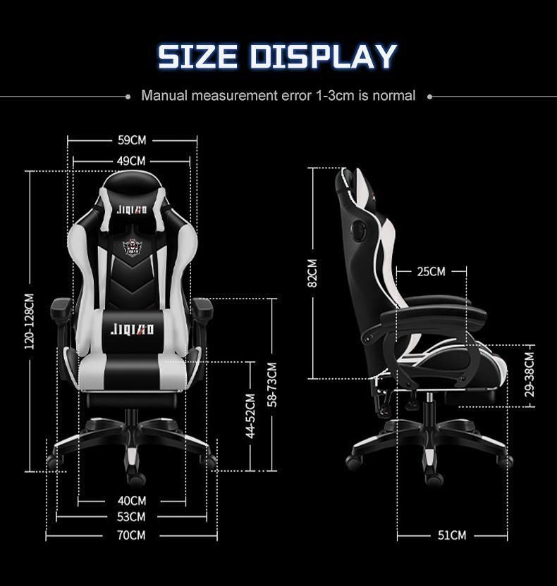 Cheap LED PU Leather Reclining OEM ODM Ergonomic Silla Gamer Office PC Racing Computer Gaming Chair with Footrest and Massage