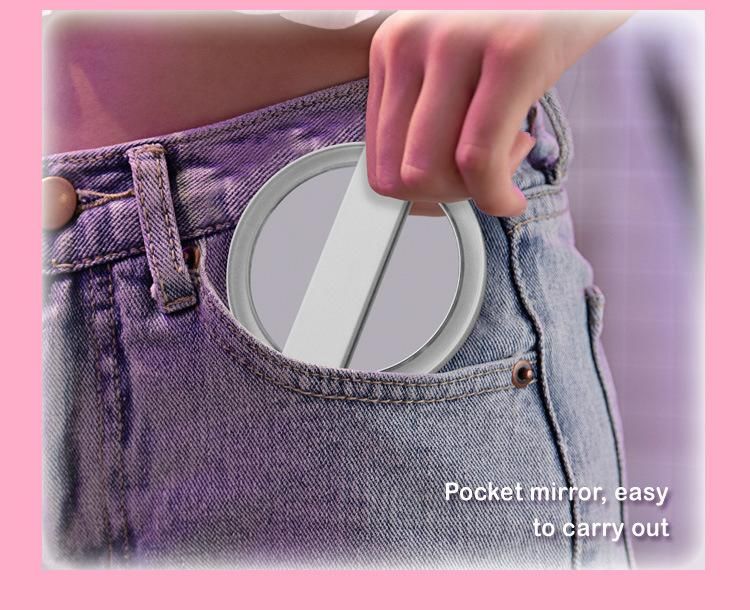 Foldable Handheld LED Makeup Mirror Pocket Mirror