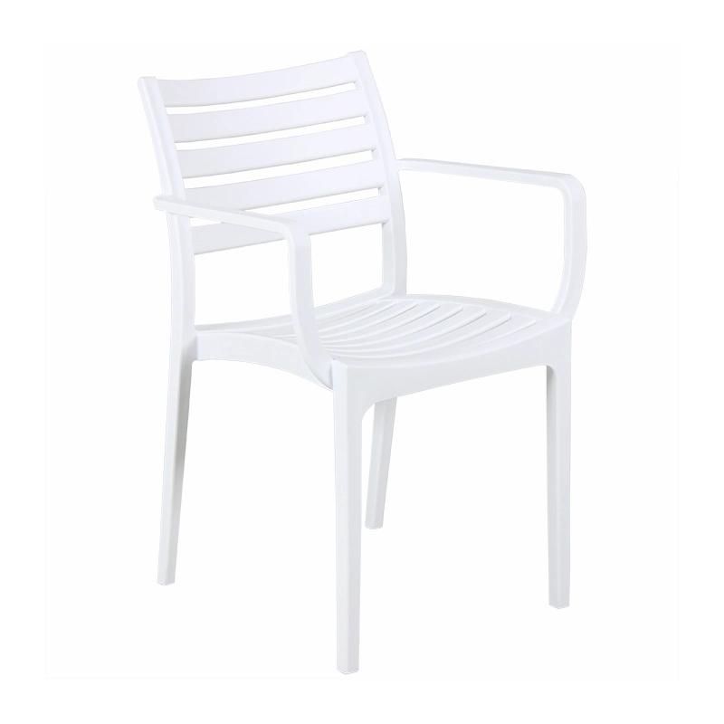 Wholesale Outdoor Furniture Modern Style Garden Furniture Joplin Plastic Chair Eco-Friendly PP Armrest Dining Chair