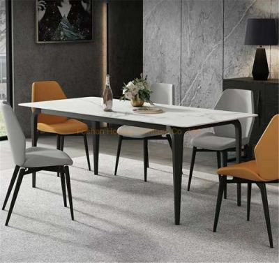 Modern Metal Frame Restaurant Dining Table Cafe Room Wooden Design Modern Furniture Table Chair