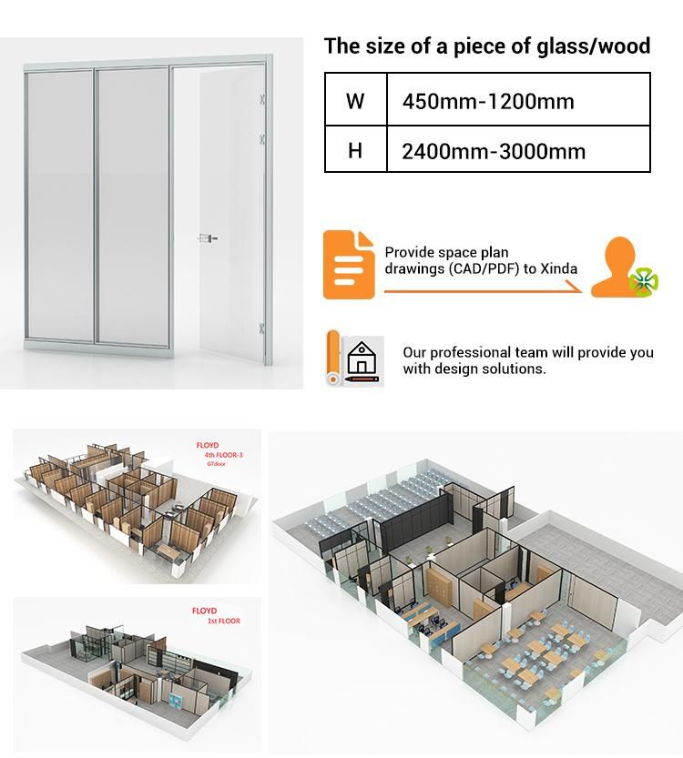 Factory Partition Glass Wall Price Office Glass Wall Partition Divider Office Cubicle Office Furniture