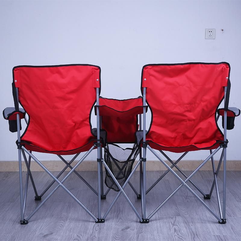 Double Steel Folding Camping Chair with Armrest