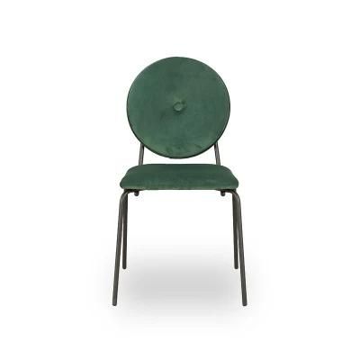 Home Outdoor Furniture Rental Fancy Round Back Green Dior Wedding Restaurant Banquet Velvet Steel Chair