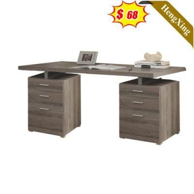 Modern Wooden Factory Wholesale Grey Color Square Computer Study Table with Drawers