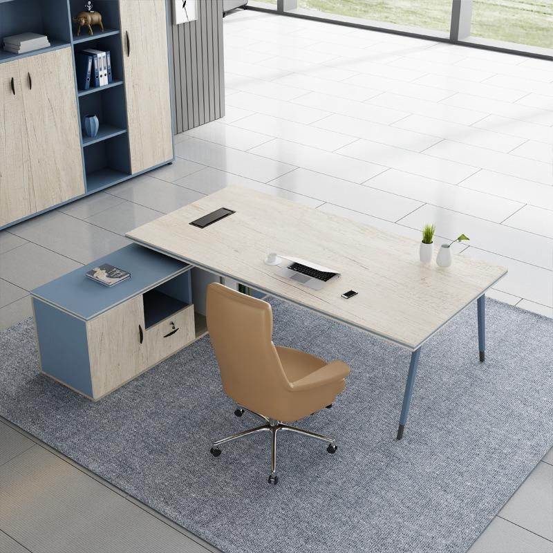 Elegant Modern Bussiness Wooden Furniture Office CEO Boss Laptop Table