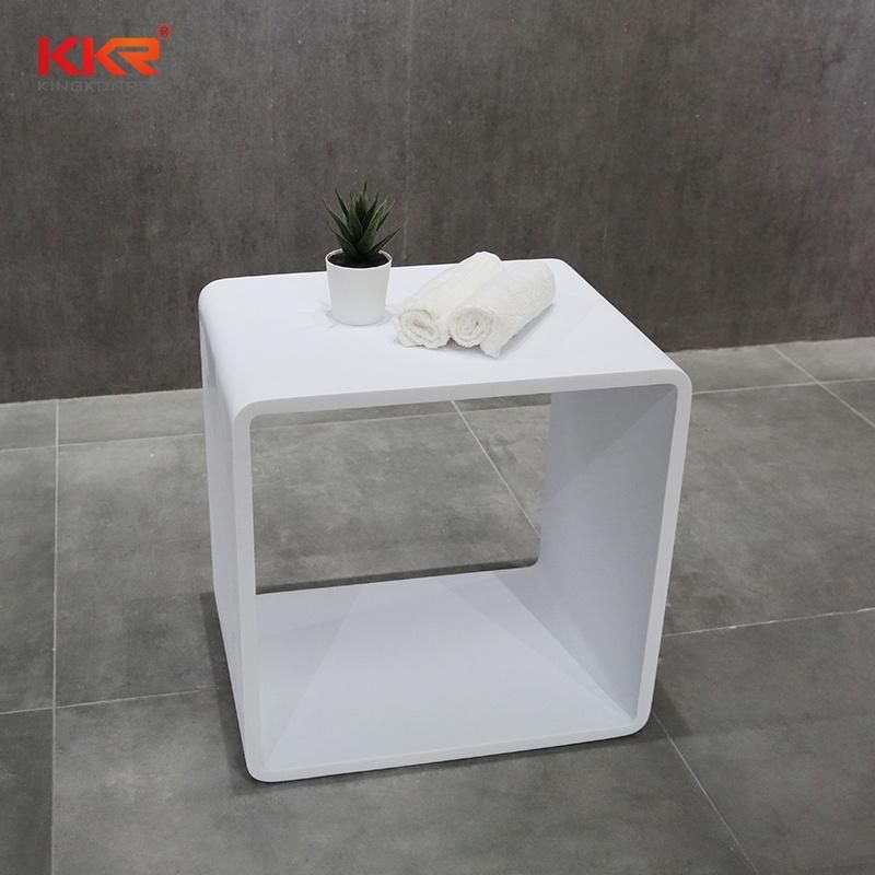 Man Made Stone Solid Surface Artificial Marble Bar Tables Small Low Corner Table for Bathroom