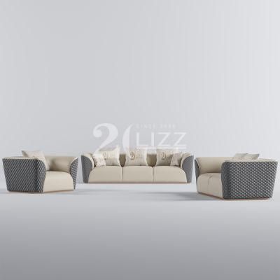 Unique Modern Design Living Room 3 Seater Lounge European Simple Genuine Leather Sofa