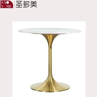 Modern Stainless Steel Trumpet Slate/Marble Top Side Table Coffee Table