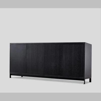 China Wholesale Modern Living Room Furniture 4 Door Cabinet with Metal Base Livingroom Cabinet