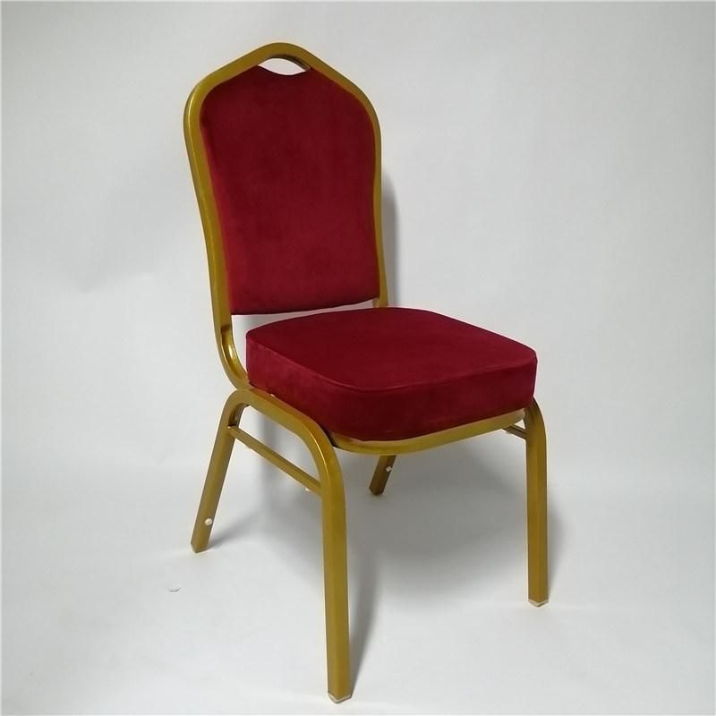 8cm Seat Steel Banquet Chair with Grey Velvet Fabric