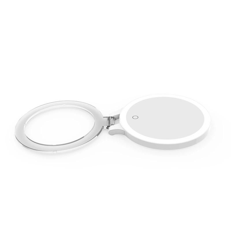 High Definition Double Sided USB Rechargeable LED Portable Makeup Mirror 10X Magnifying Mirror