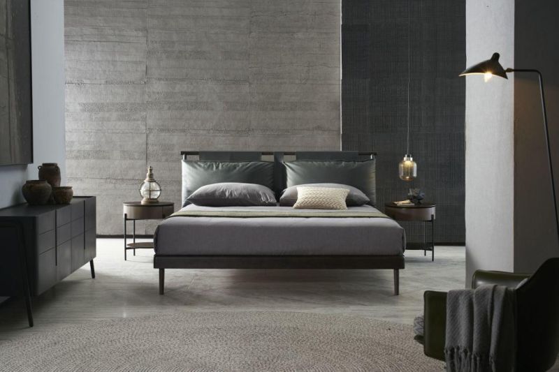 Be2013 Leather Bed, Bedroom Set Italian Modern Design in Home and Hotel