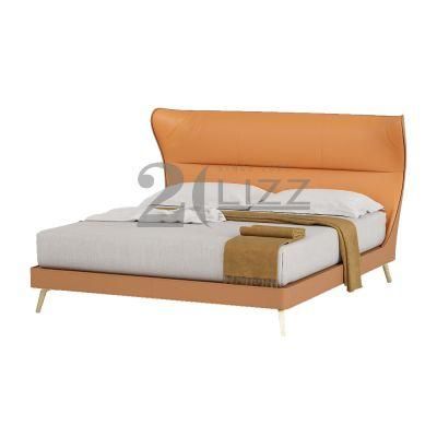 High End Quality Home Furniture Manufacturer Luxury Bedroom Bed Set Modern Genuine Leather Mattress Bed