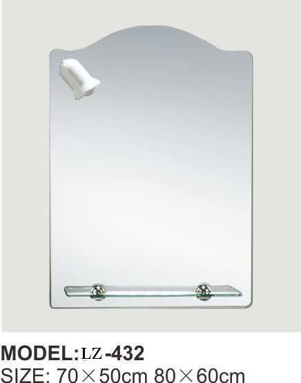 High Quality Irregular Glass Makeup Bathroom Mirror with Shelf and Lights