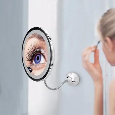 Pritech 360 Degree Rotation Cosmetic Mirror Round LED Bathroom Use Make up Mirror