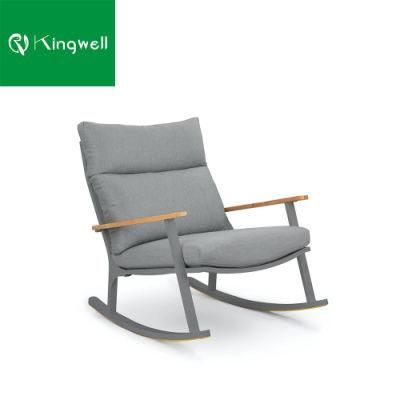 Modern Teak Wood Rocking Chair with UV Cushion Manufacturers