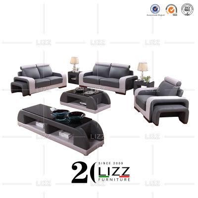 Fashion Modern Sectional Leisure 1+2+3 Italian Genuine Leather Sofa Set