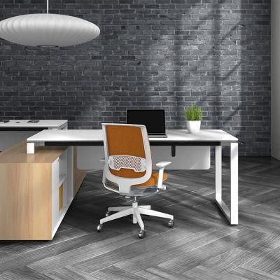 Modern Steel Office Furniture L Shaped 2 Seat Director Manager Desk