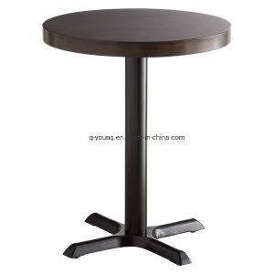 Round MDF Veneer Solid Wood Dining Table Furniture