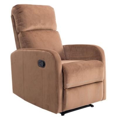 Modern Design Living Room Home Office Hotel Furniture Minimalist Small Size Manual Recliner Chair Leisure Velvet 1 Seater Sofa
