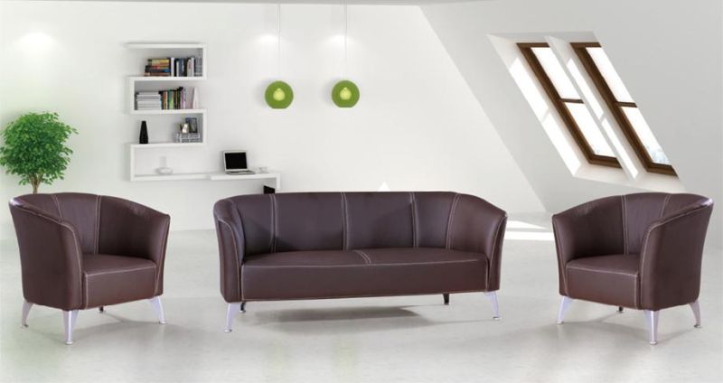 Modern Design Home Leisure PU Leather Three Person Seat Office Waiting Room Sofa