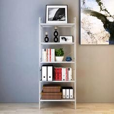 Home Wire Book Shelving with 5 Adjustable Steel Shelves