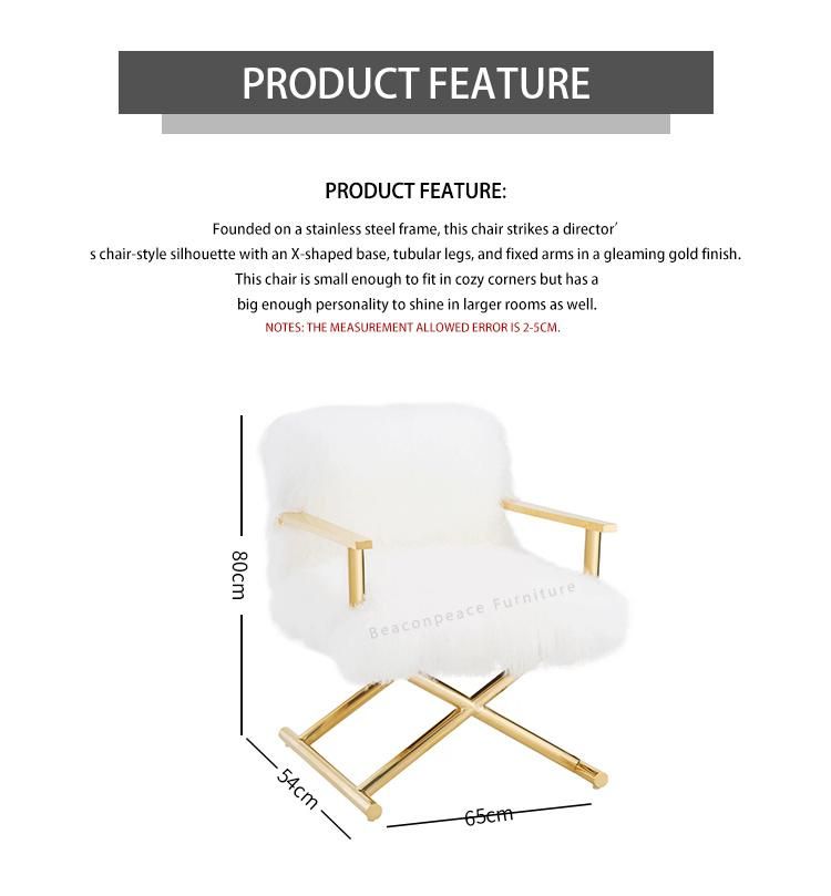 Modern Style Luxurious White Wool Luxury Wedding Chair