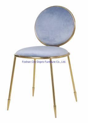 Modern Nordic Style Hot Sale Wholesale Dressing Velet Chair Wedding Metal Leg Chair