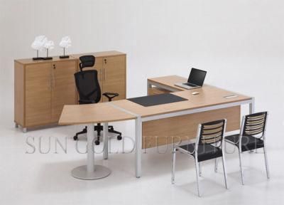 Top Design Elegant L-Shape Desk Office Furniture Wooden Table