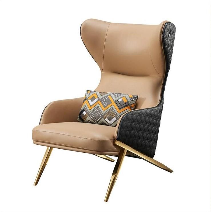 Modern Luxury Comfortable Living Room Leather Fabric Leisure Chair