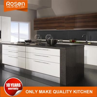 Modern White High Gloss Lacquer and Light Gray Melamine Kitchen Cabinets