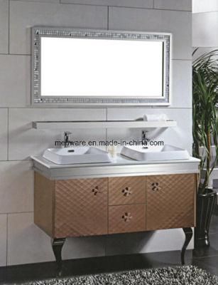 Modern Double Sink Stainless Steel Bathroom Cabinet