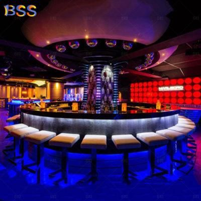 Luxury Design Beauty LED Drinking Round Wine Bar Counter