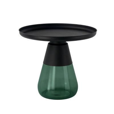 Modern Luxury Glass Body Titanium Coffee Table